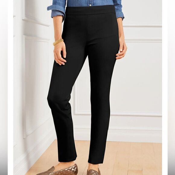 Talbots Chatham Ankle Fit higher waisted w side zip black pants - Picture 1 of 13